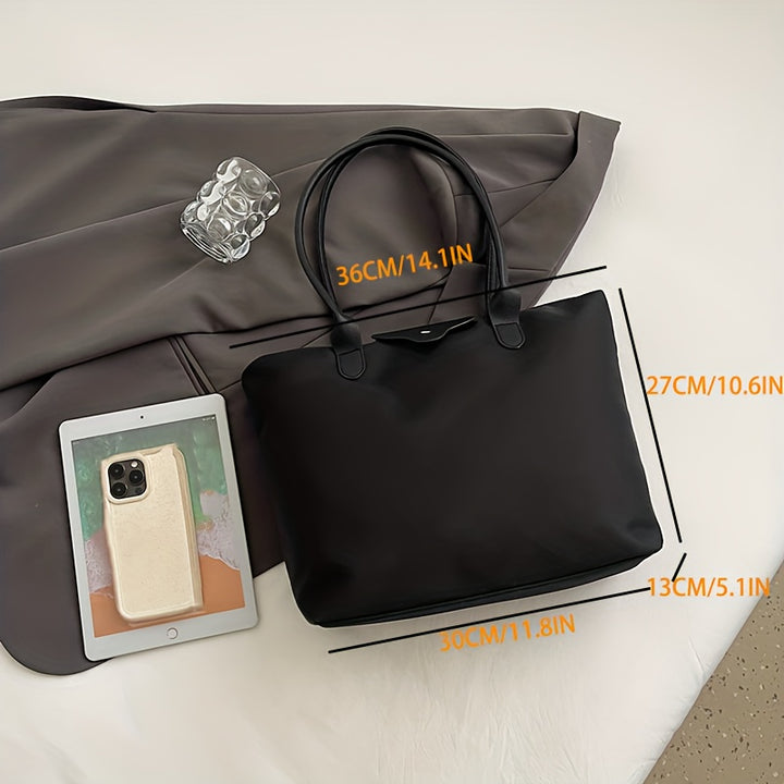 Bolsa tote feminina, nylon minimalista, tendência