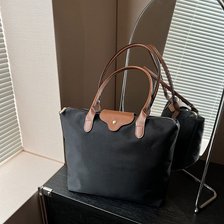 Bolsa tote feminina, nylon minimalista, tendência