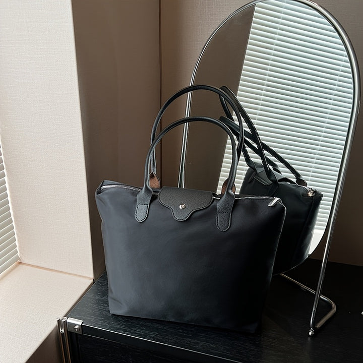 Bolsa tote feminina, nylon minimalista, tendência