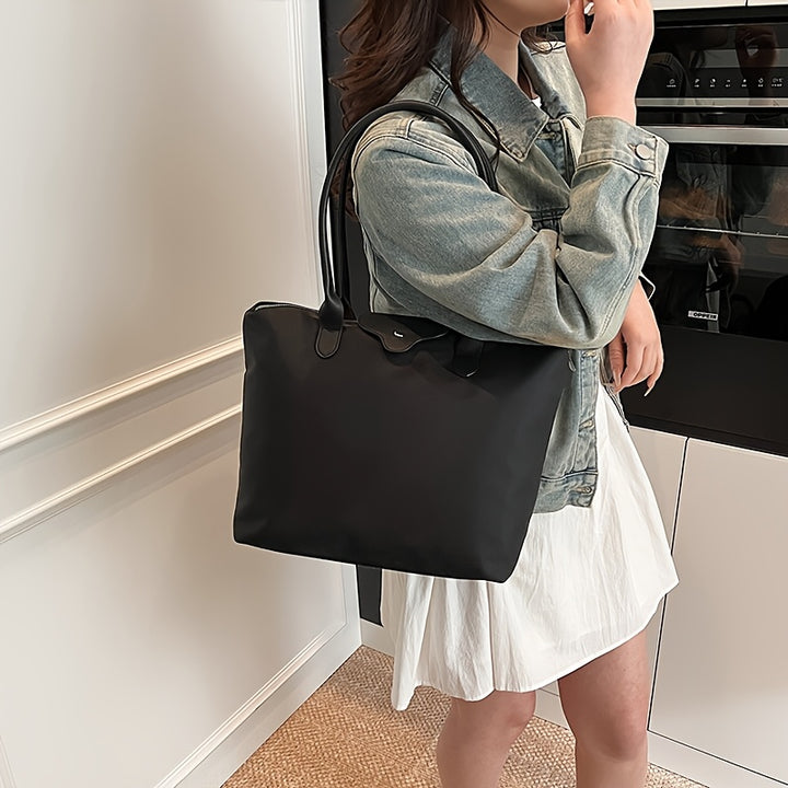 Bolsa tote feminina, nylon minimalista, tendência