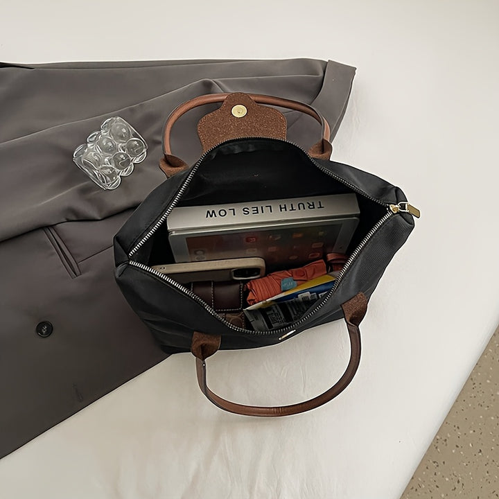 Bolsa tote feminina, nylon minimalista, tendência