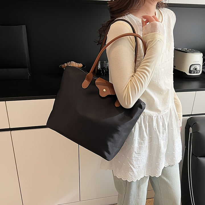 Bolsa tote feminina, nylon minimalista, tendência