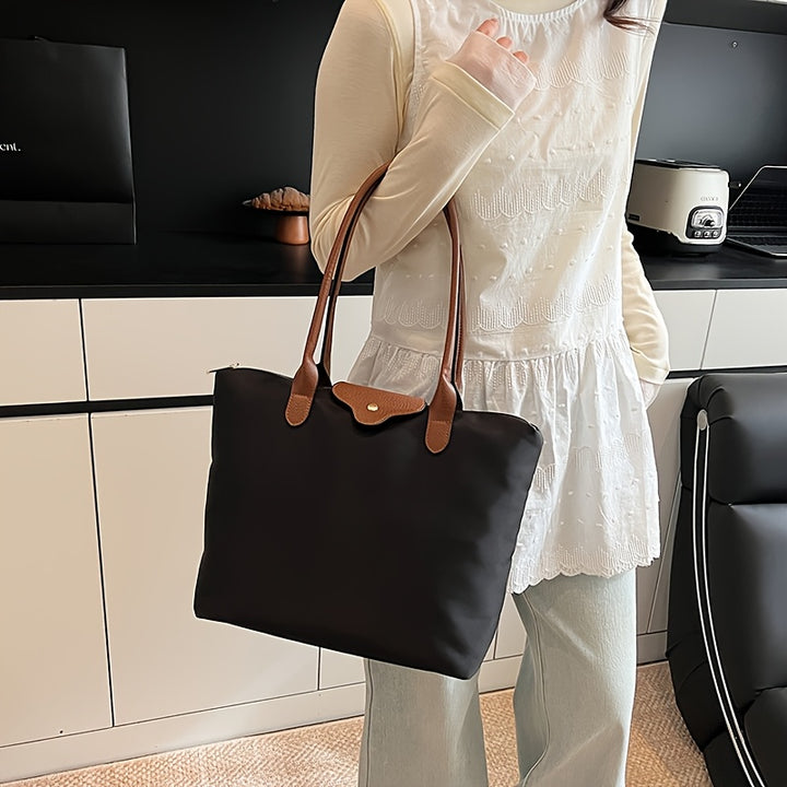 Bolsa tote feminina, nylon minimalista, tendência