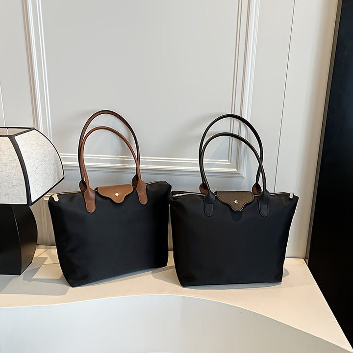 Bolsa tote feminina, nylon minimalista, tendência