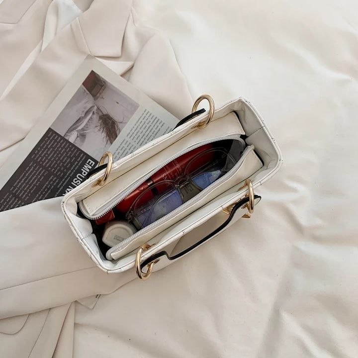 Bolsa Totes Alta Qualidade Moda Clássica Acolchoada, Alça Quadrada Bolsa, luxo