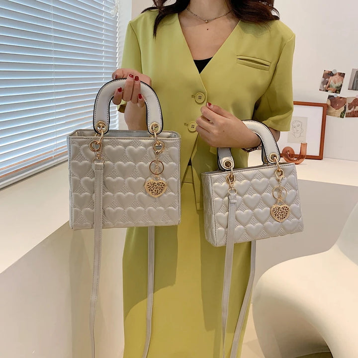 Bolsa Totes Alta Qualidade Moda Clássica Acolchoada, Alça Quadrada Bolsa, luxo