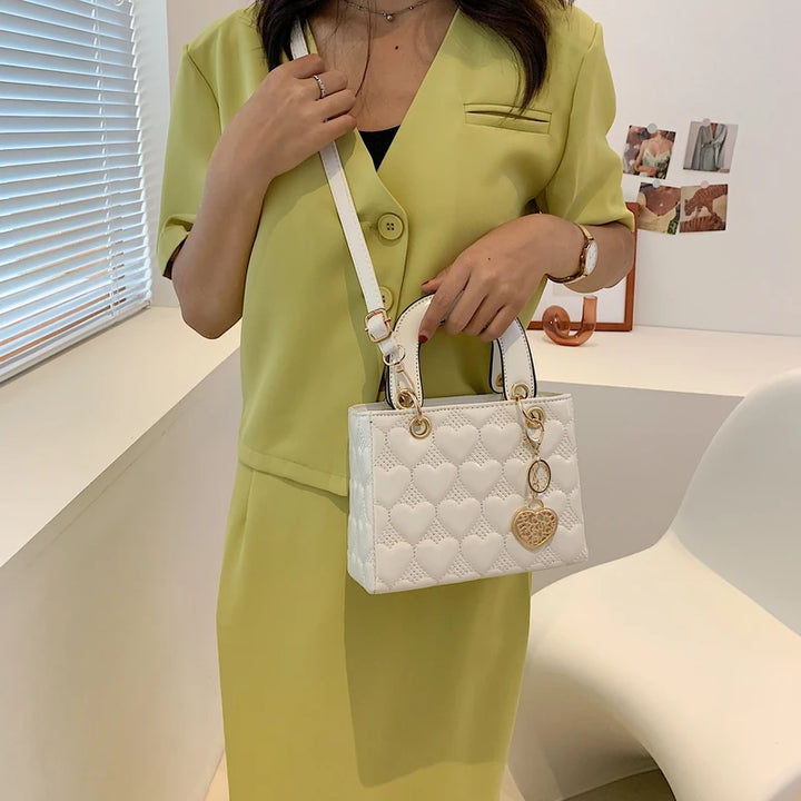 Bolsa Totes Alta Qualidade Moda Clássica Acolchoada, Alça Quadrada Bolsa, luxo