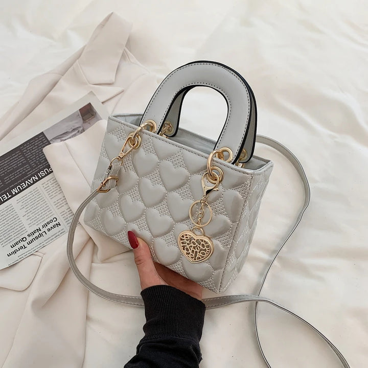Bolsa Totes Alta Qualidade Moda Clássica Acolchoada, Alça Quadrada Bolsa, luxo