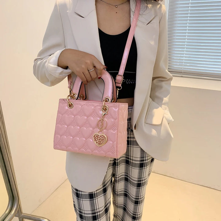 Bolsa Totes Alta Qualidade Moda Clássica Acolchoada, Alça Quadrada Bolsa, luxo
