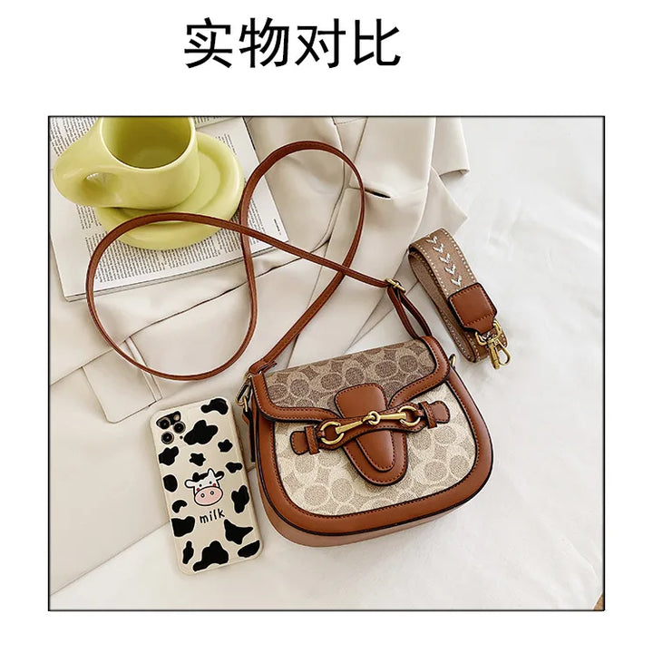 Bolsa de ombro retrô crossbody, 2 opções de alças