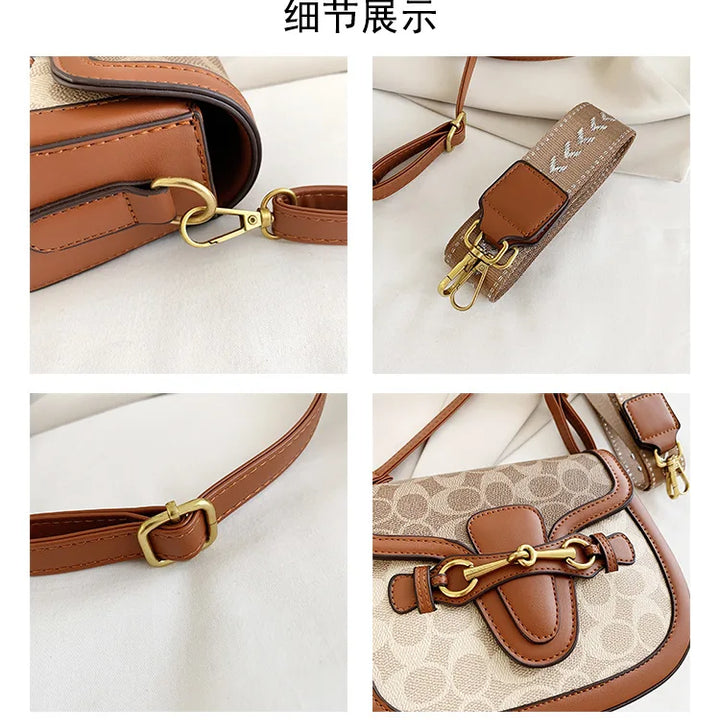 Bolsa de ombro retrô crossbody, 2 opções de alças