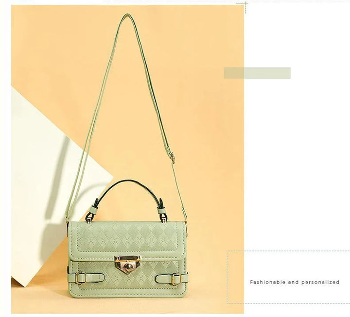 Bolsa de ombro com textura, grande capacidade, retrô