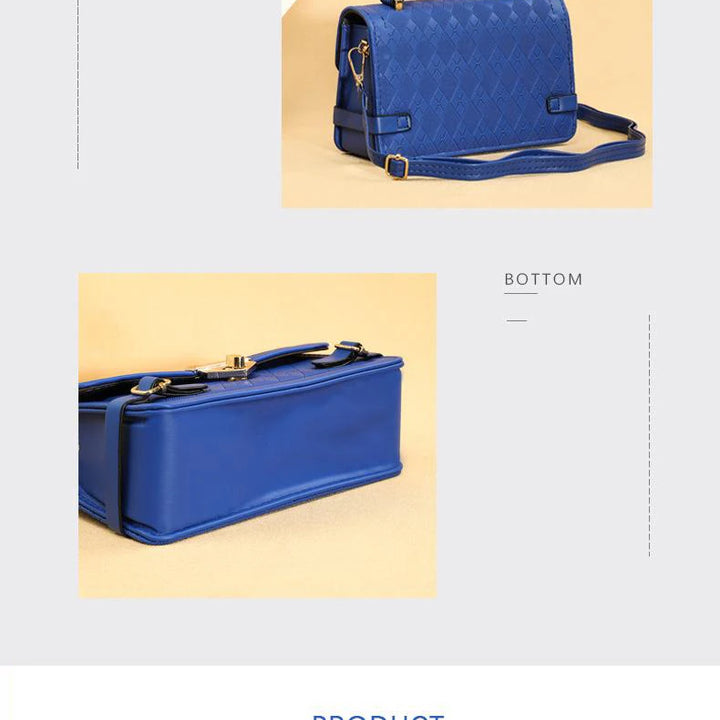 Bolsa de ombro com textura, grande capacidade, retrô