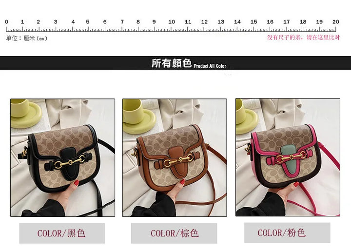 Bolsa de ombro retrô crossbody, 2 opções de alças