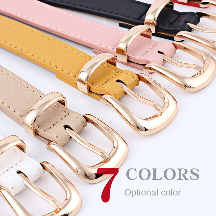Cintos femininos PU couro simples fivela de meta 2.4X105cm