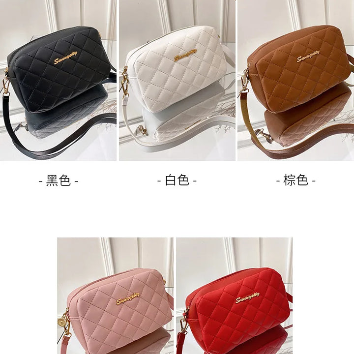 Bolsa tendência lingge bordado câmera feminina bolsa de ombro