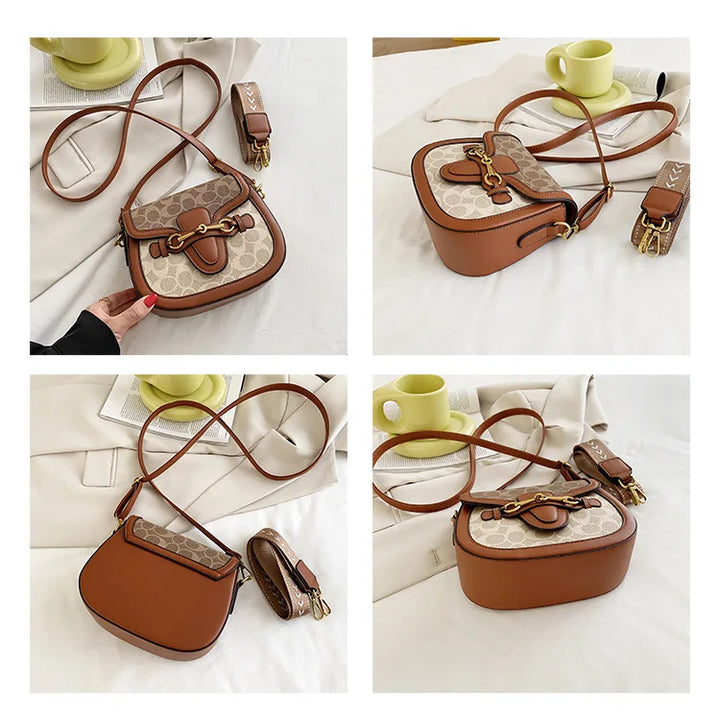 Bolsa de ombro retrô crossbody, 2 opções de alças