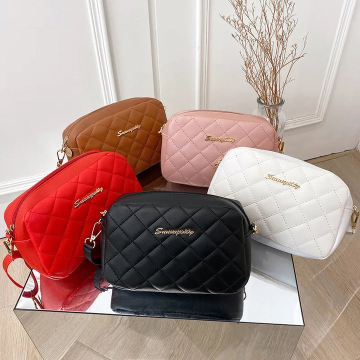 Bolsa tendência lingge bordado câmera feminina bolsa de ombro