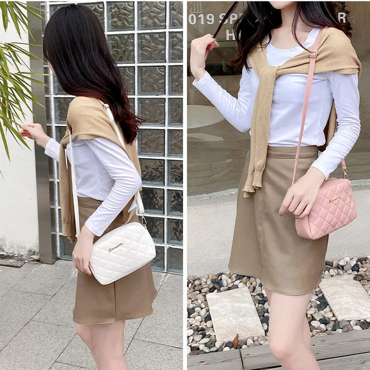 Bolsa tendência lingge bordado câmera feminina bolsa de ombro