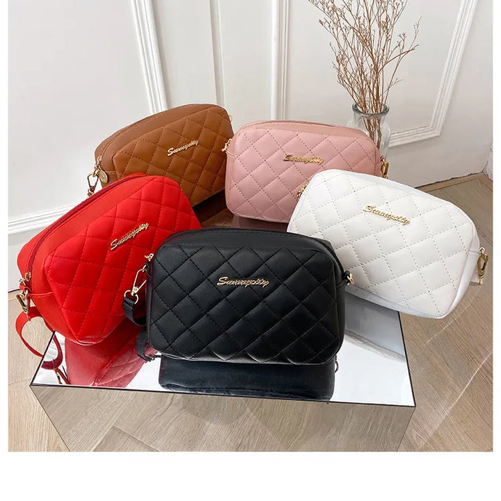 Bolsa tendência lingge bordado câmera feminina bolsa de ombro