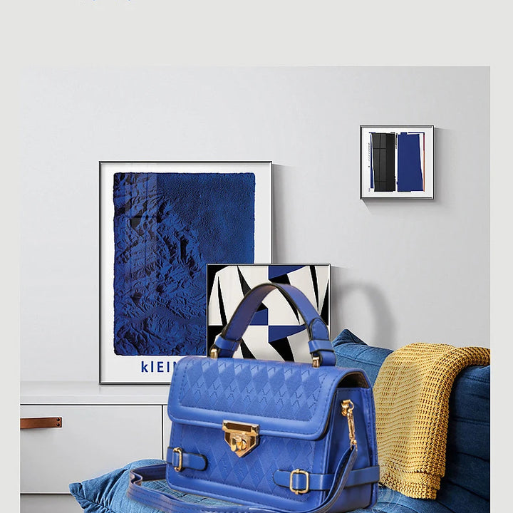 Bolsa de ombro com textura, grande capacidade, retrô