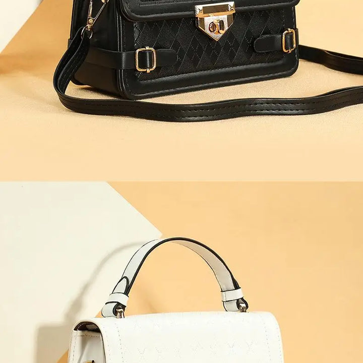 Bolsa de ombro com textura, grande capacidade, retrô