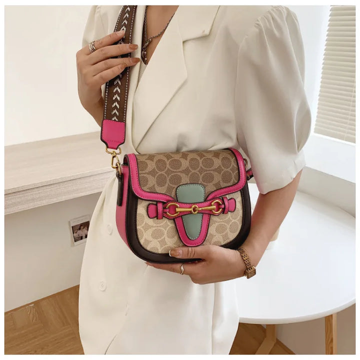 Bolsa de ombro retrô crossbody, 2 opções de alças