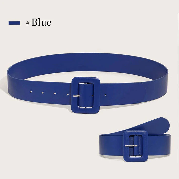 Cinto largo feminino básico casual, couro simples