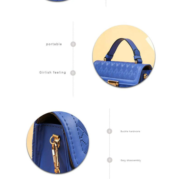 Bolsa de ombro com textura, grande capacidade, retrô