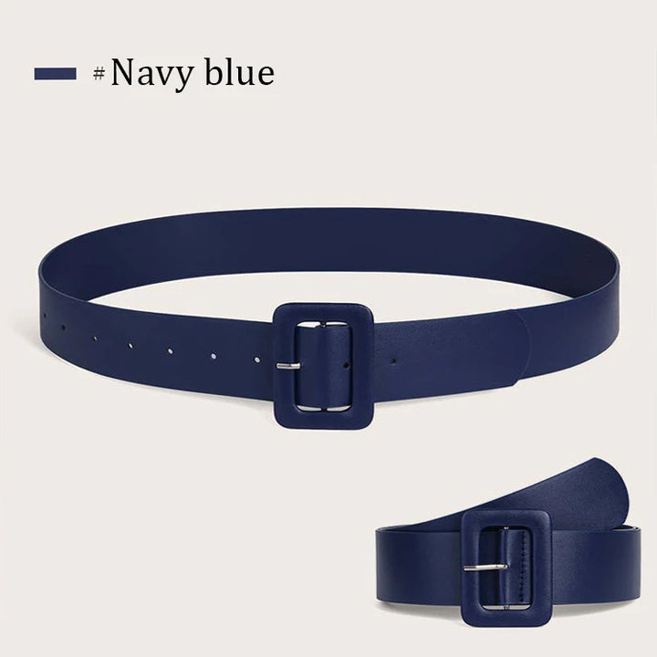 Cinto largo feminino básico casual, couro simples