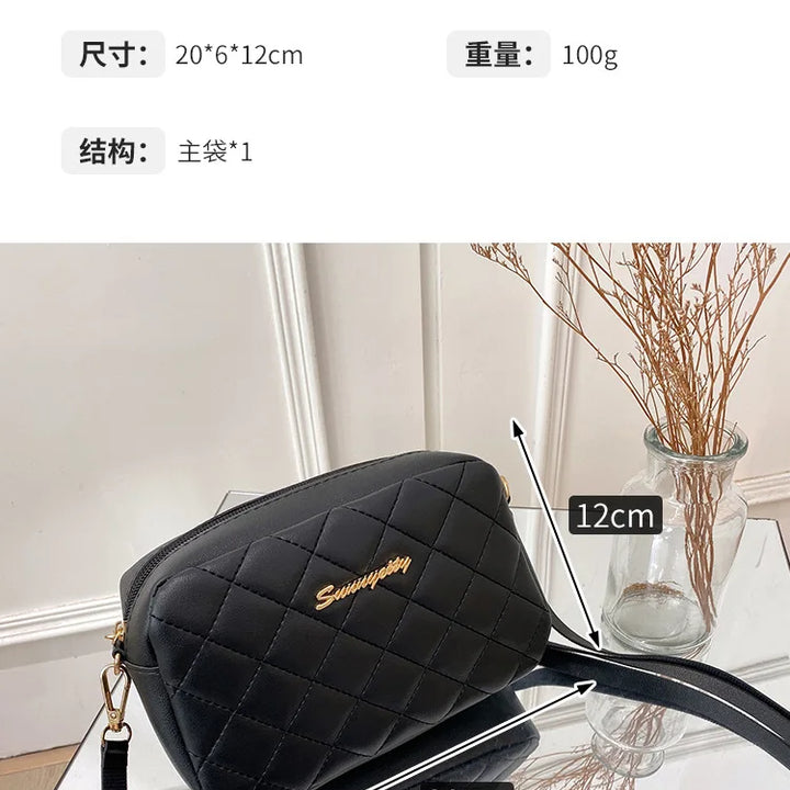 Bolsa tendência lingge bordado câmera feminina bolsa de ombro