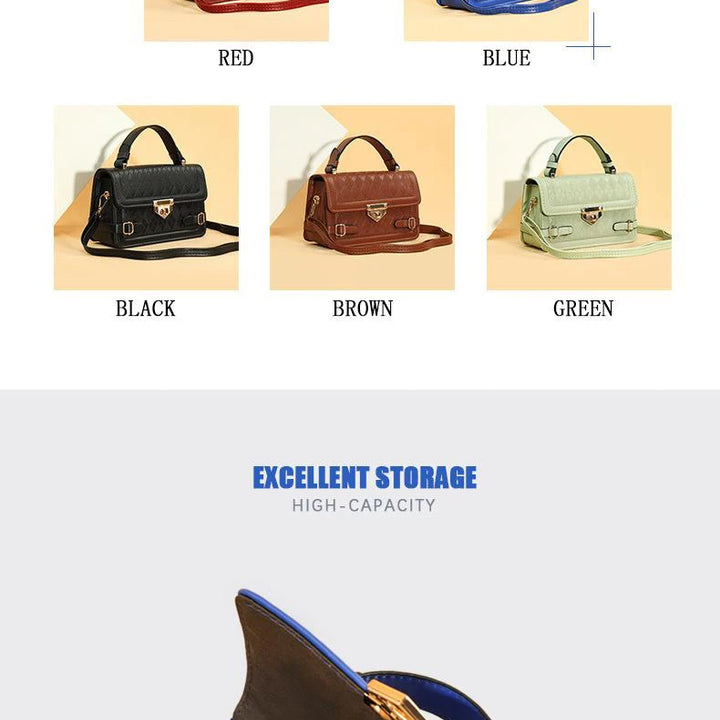 Bolsa de ombro com textura, grande capacidade, retrô
