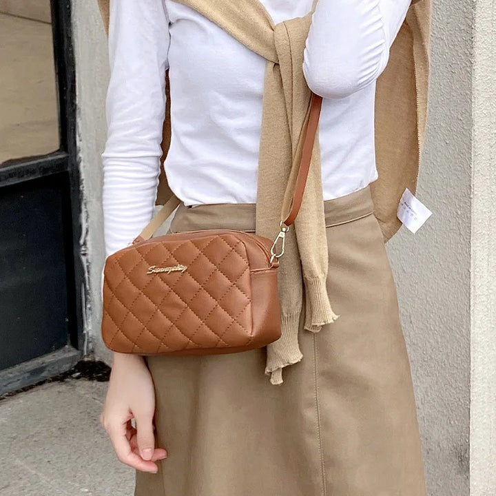 Bolsa tendência lingge bordado câmera feminina bolsa de ombro