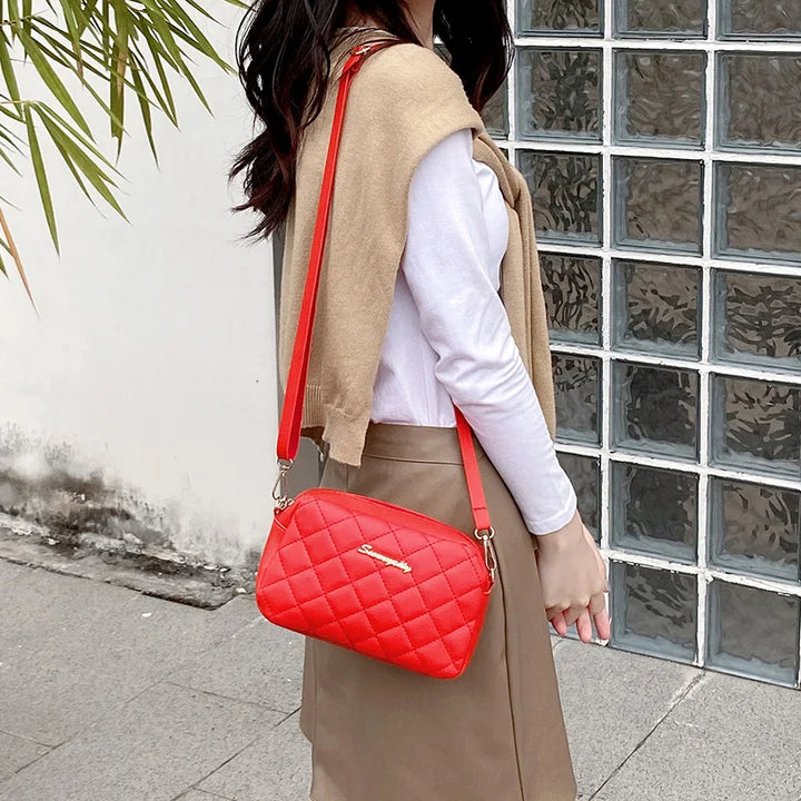 Bolsa tendência lingge bordado câmera feminina bolsa de ombro