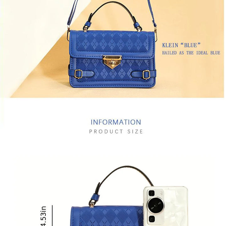 Bolsa de ombro com textura, grande capacidade, retrô