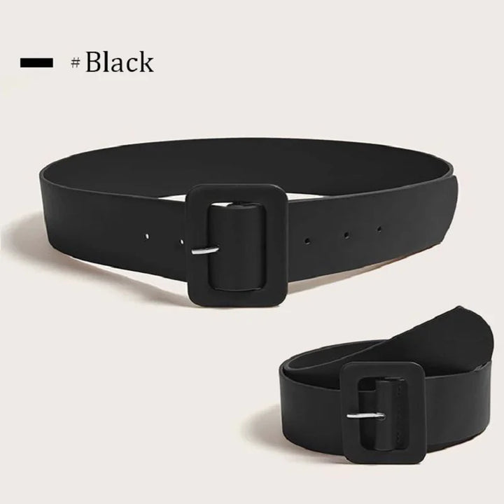 Cinto largo feminino básico casual, couro simples