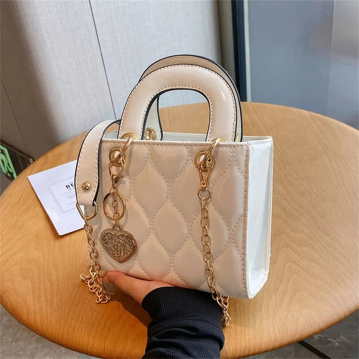 Bolsa Totes Alta Qualidade Moda Clássica Acolchoada, Alça Quadrada Bolsa, luxo