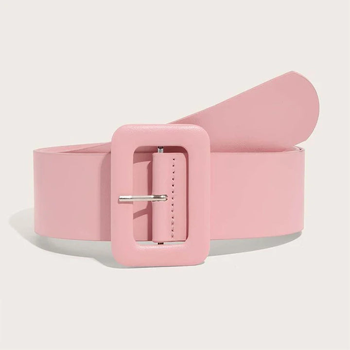 Cinto largo feminino básico casual, couro simples
