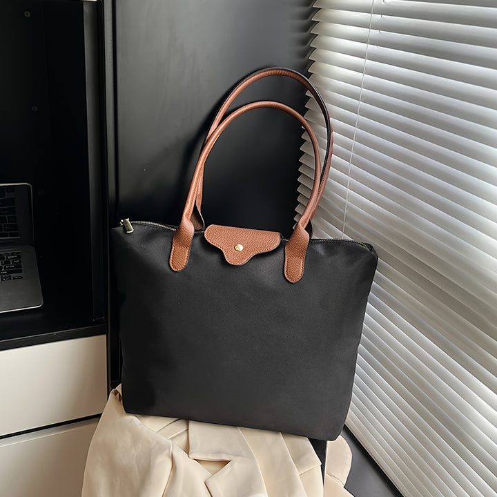 Bolsa tote feminina, nylon minimalista, tendência